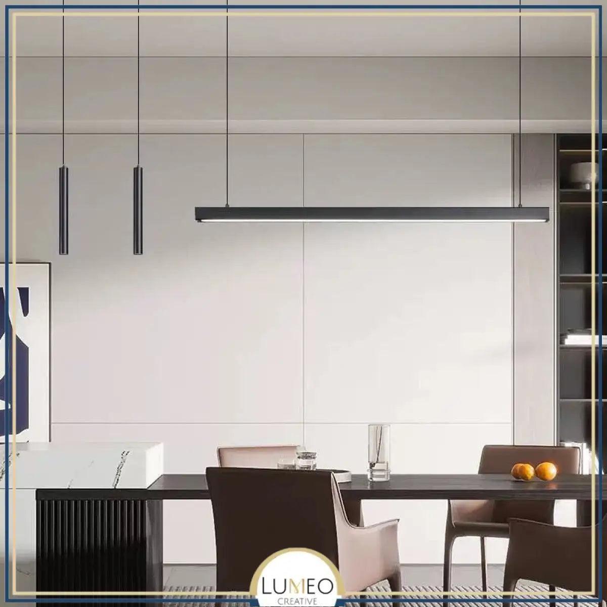 Suspension linéaire LED minimaliste | Ligne pure et éclairage structuré