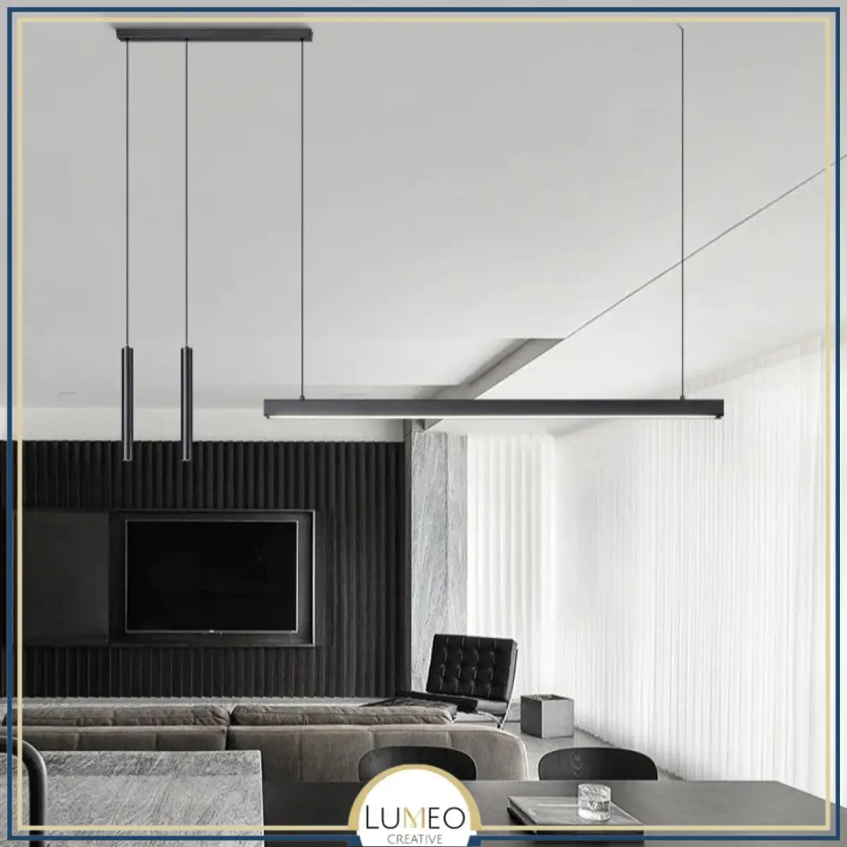 Suspension linéaire LED minimaliste | Ligne pure et éclairage structuré