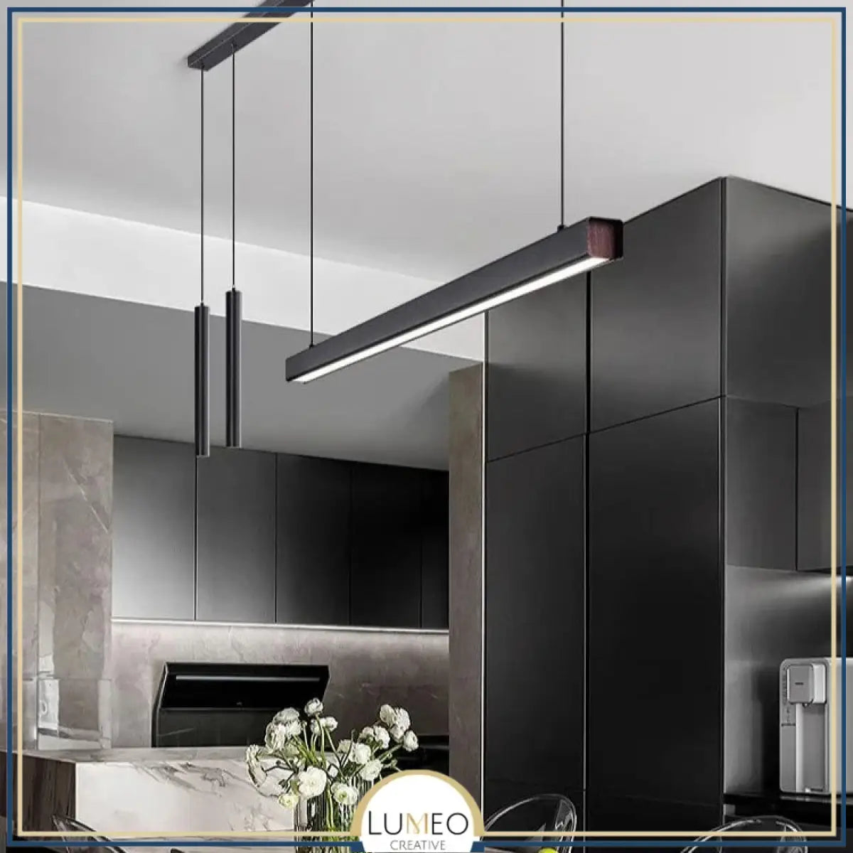 Suspension linéaire LED minimaliste | Ligne pure et éclairage structuré