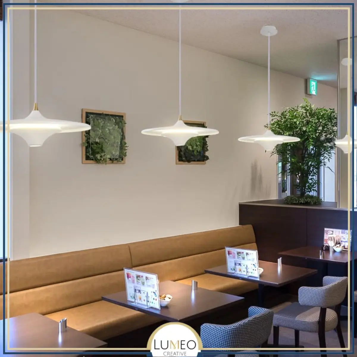 Suspension moderne disque LED | Minimalisme graphique & lumière indirecte 35 cm / Blanc / Blanc chaud