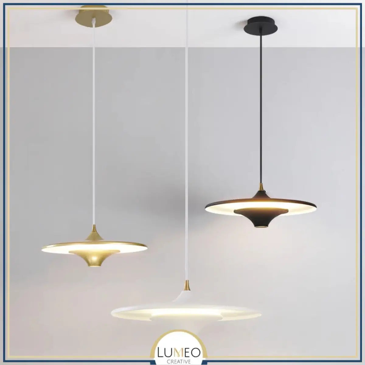 Suspension moderne disque LED | Minimalisme graphique & lumière indirecte