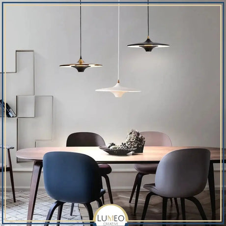 Suspension moderne disque LED | Minimalisme graphique & lumière indirecte