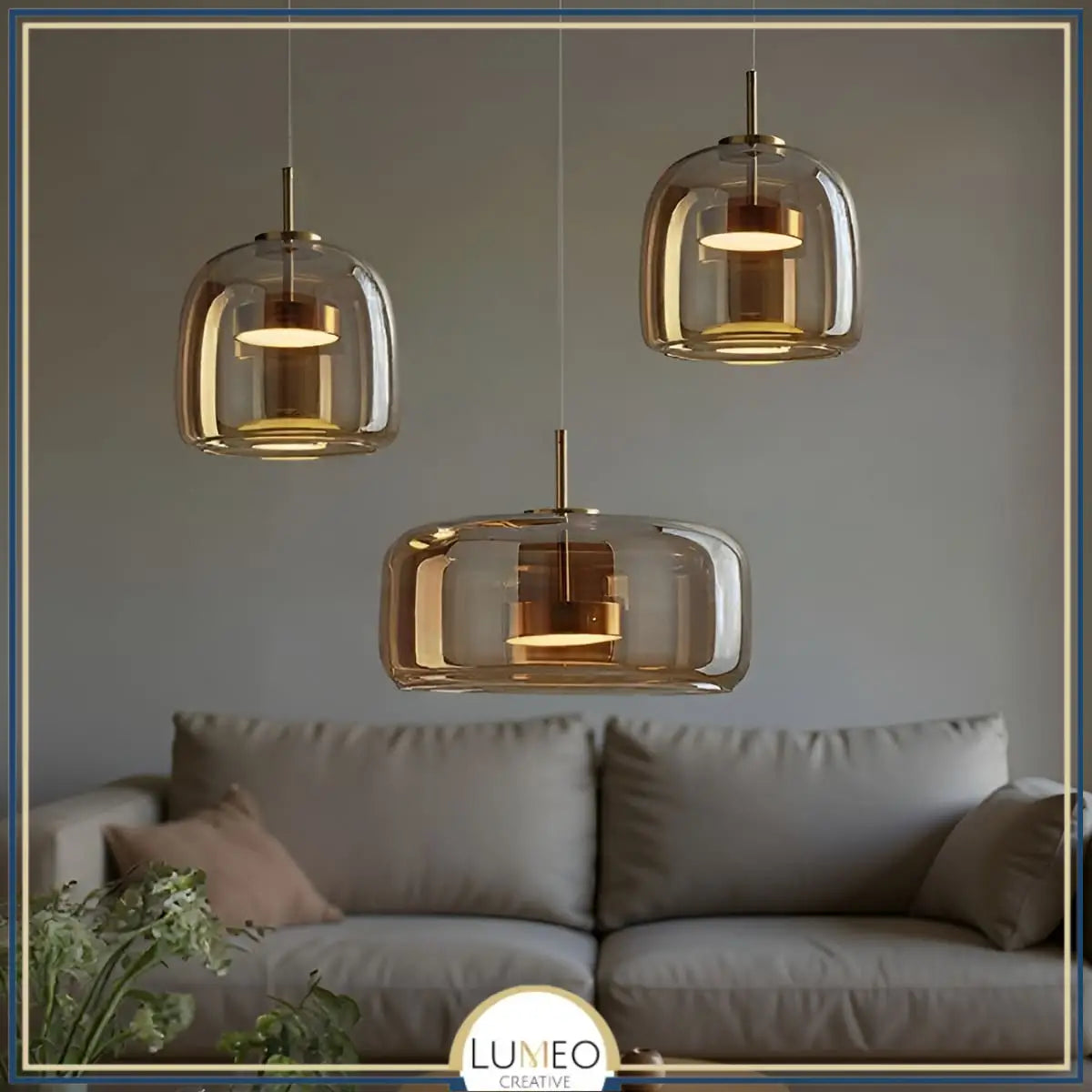 Suspension moderne en verre teinté NOVA | 1 Suspension