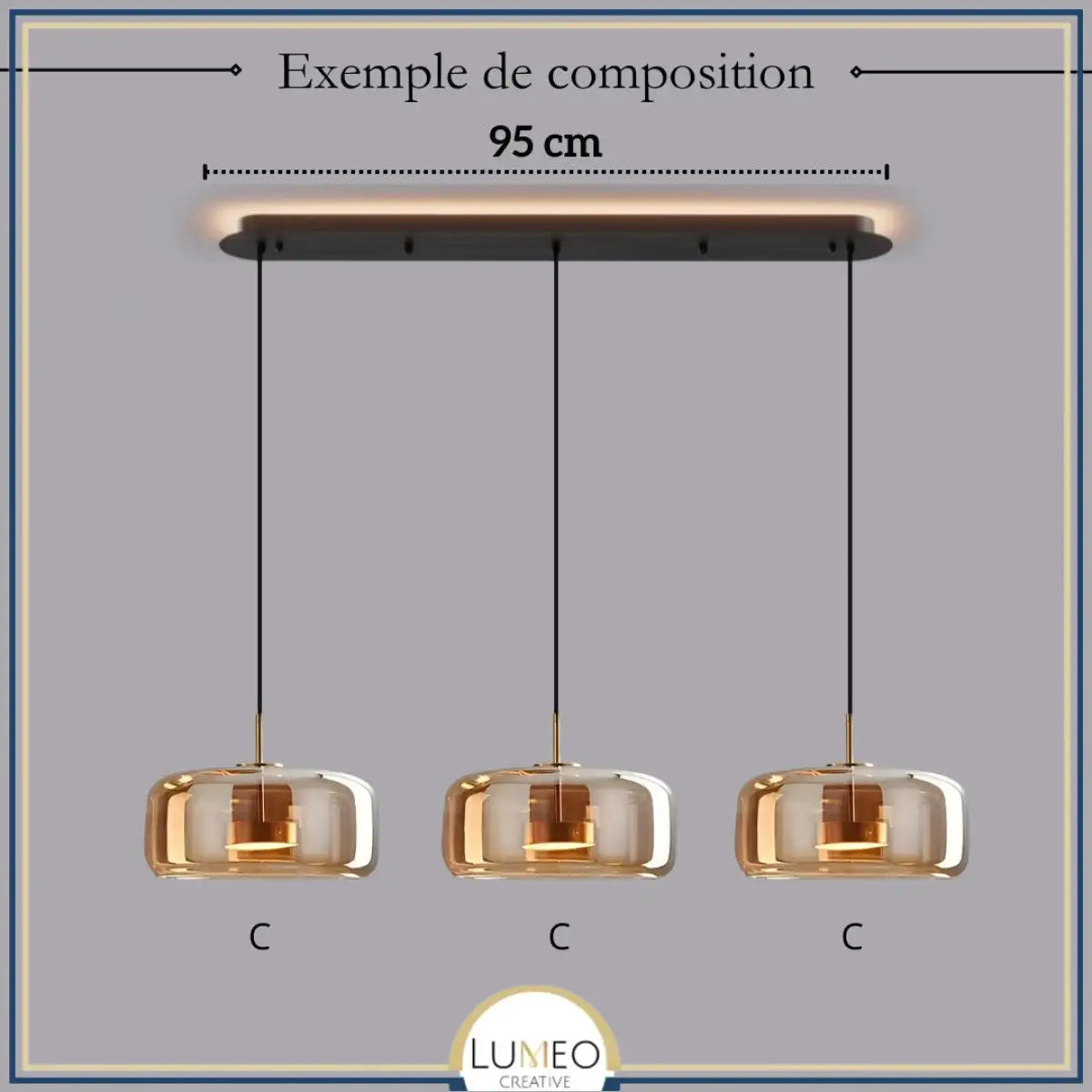 Suspension moderne en verre teinté NOVA | 1 Suspension
