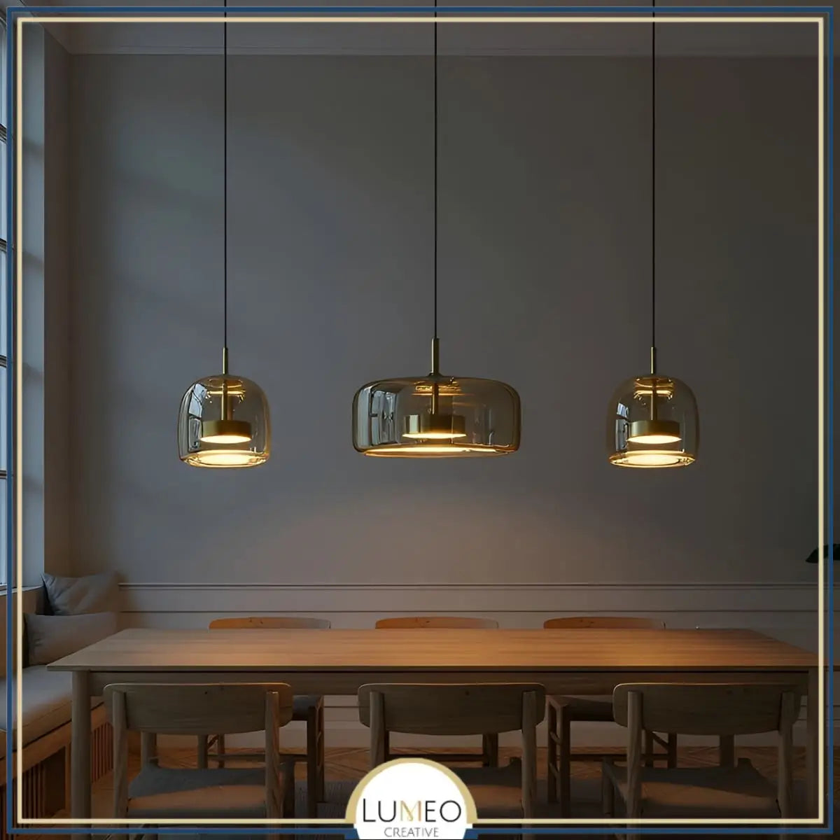 Suspension moderne en verre teinté NOVA | 1 Suspension