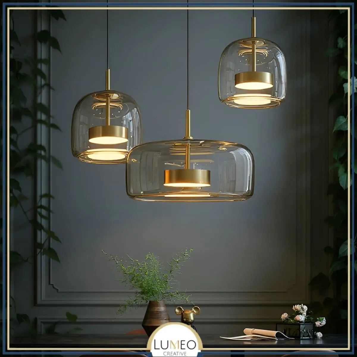 Suspension moderne en verre teinté NOVA | 1 Suspension