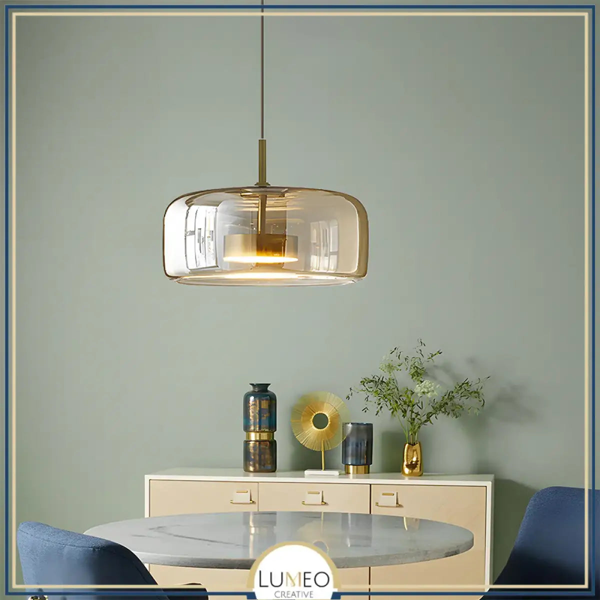 suspension en verre salle à manger
