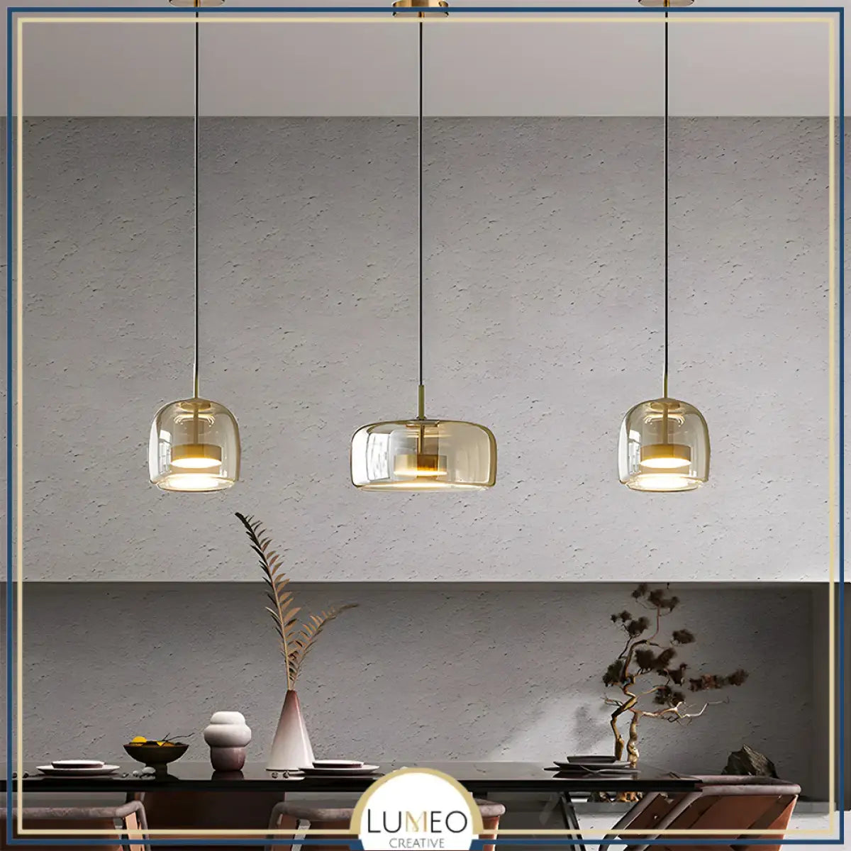 suspension verre vintage