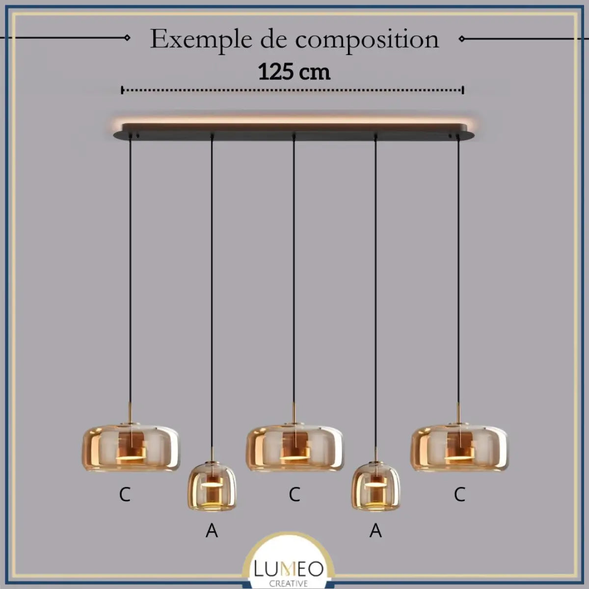 Suspension moderne en verre teinté NOVA | 1 Suspension