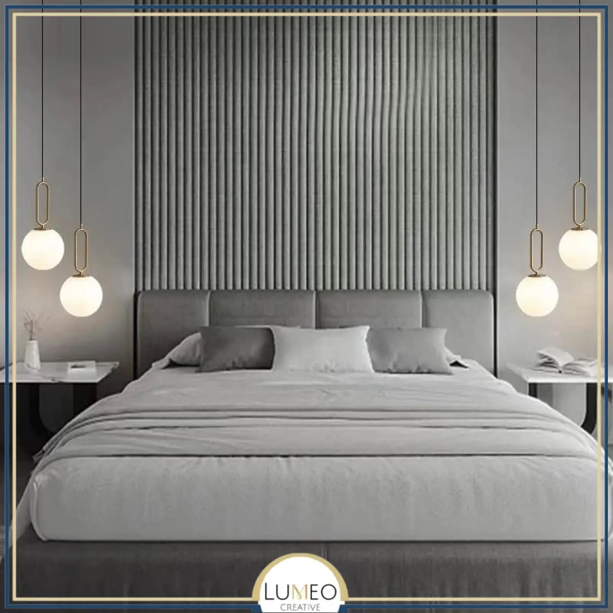 Suspension noir ou doré & boule en verre dépoli