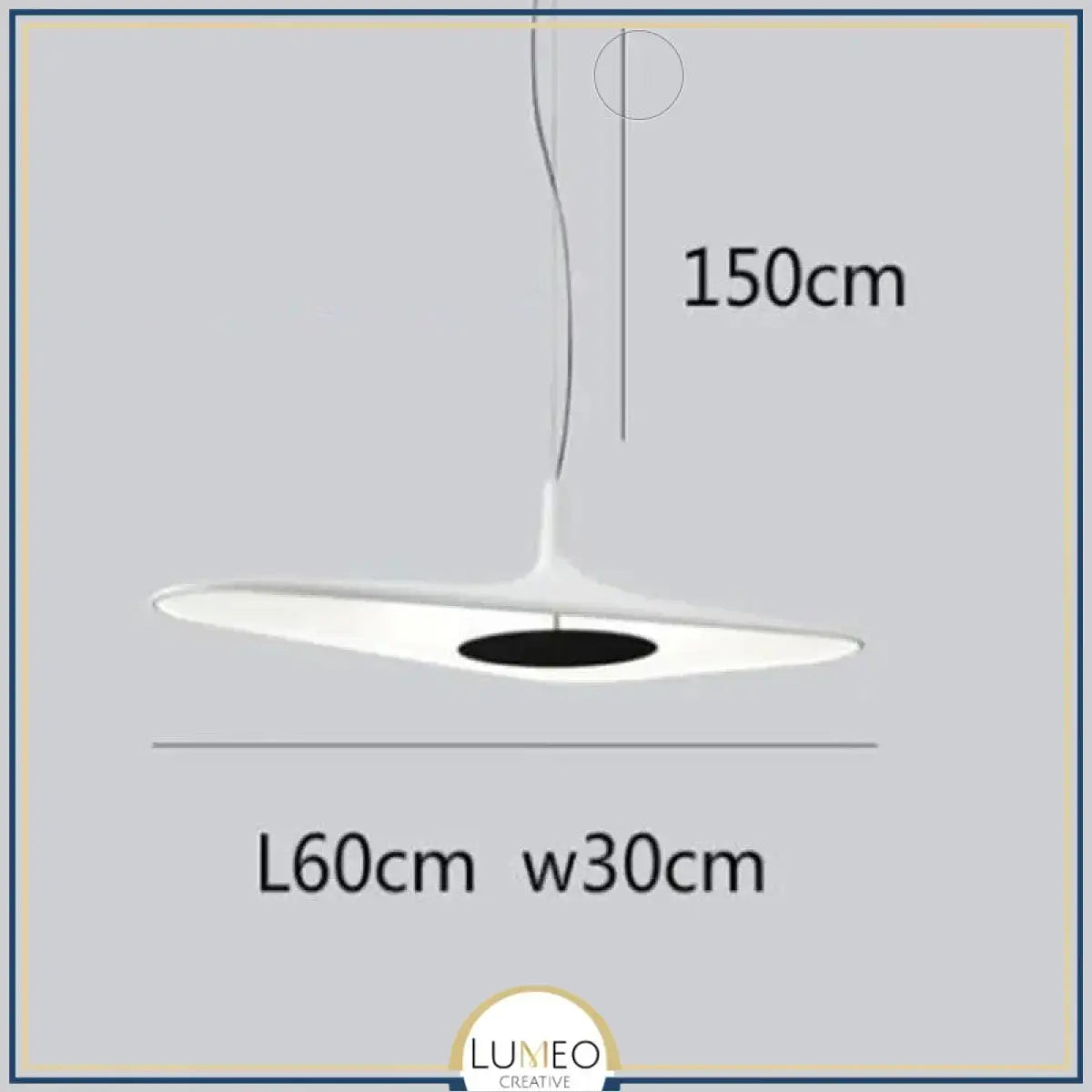 Suspension noire ou blanche au design avant gardiste Blanc | 60 cm / Blanc froid