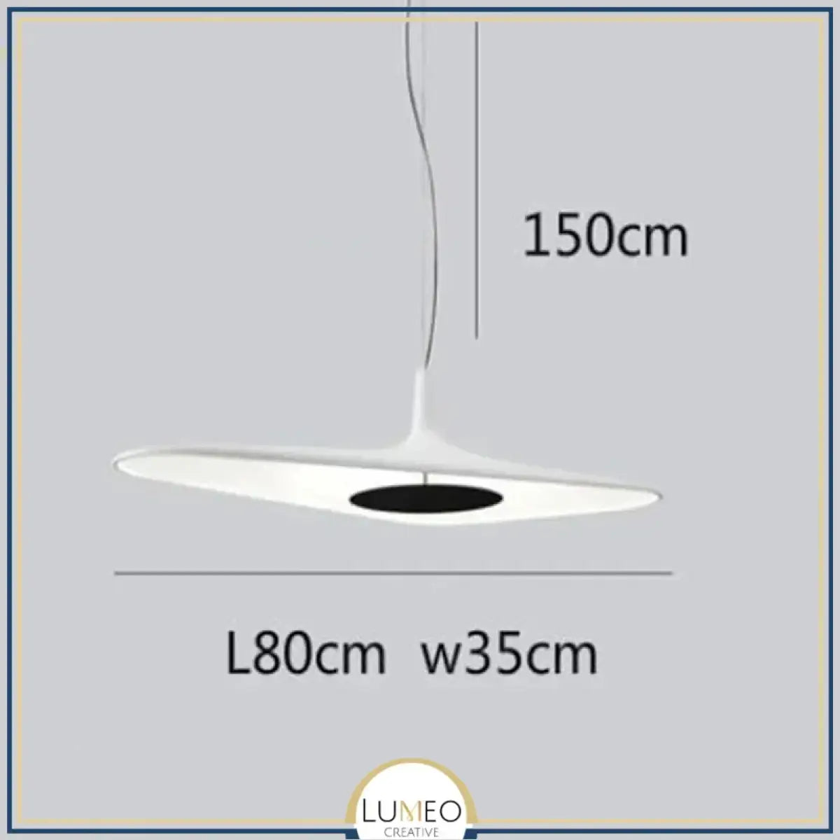 Suspension noire ou blanche au design avant gardiste Blanc | 80 cm / Blanc froid