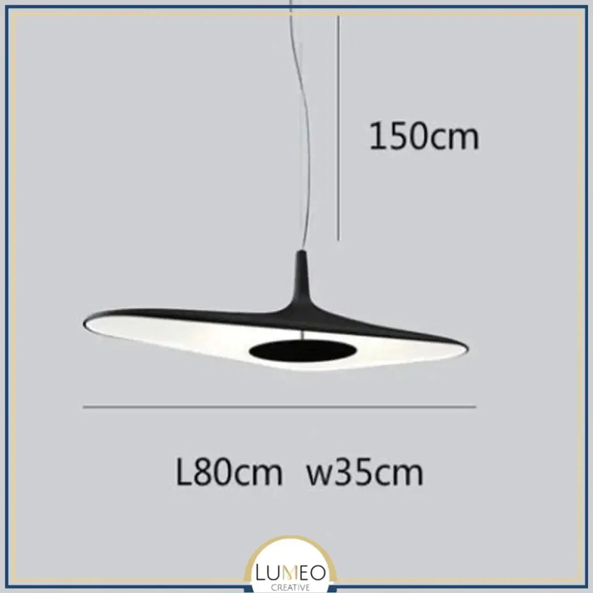 Suspension noire ou blanche au design avant gardiste Noir | 80 cm / Blanc froid