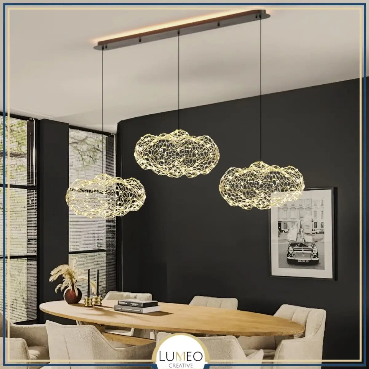 Suspension nuage métallique | Légèreté et élégance lumineuse