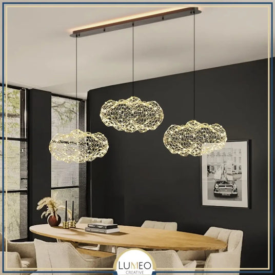 Suspension nuage métallique | Légèreté et élégance lumineuse
