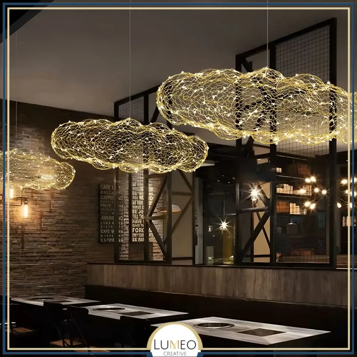 Suspension nuage métallique | Légèreté et élégance lumineuse