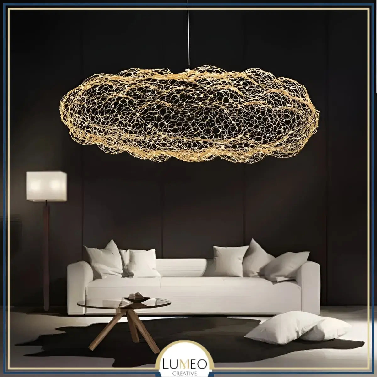 Suspension nuage métallique | Légèreté et élégance lumineuse