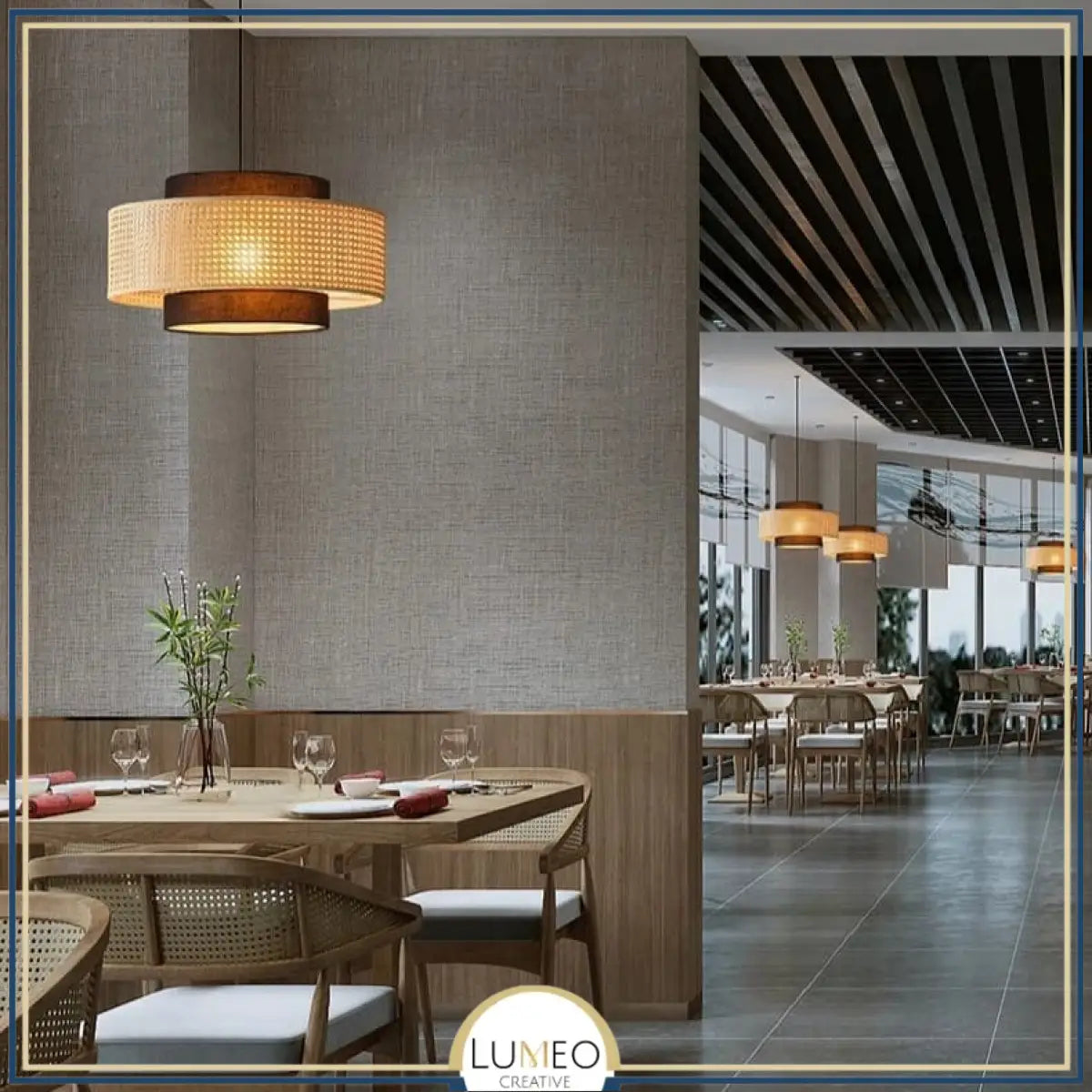 Suspension ronde en rotin tressé style bohème