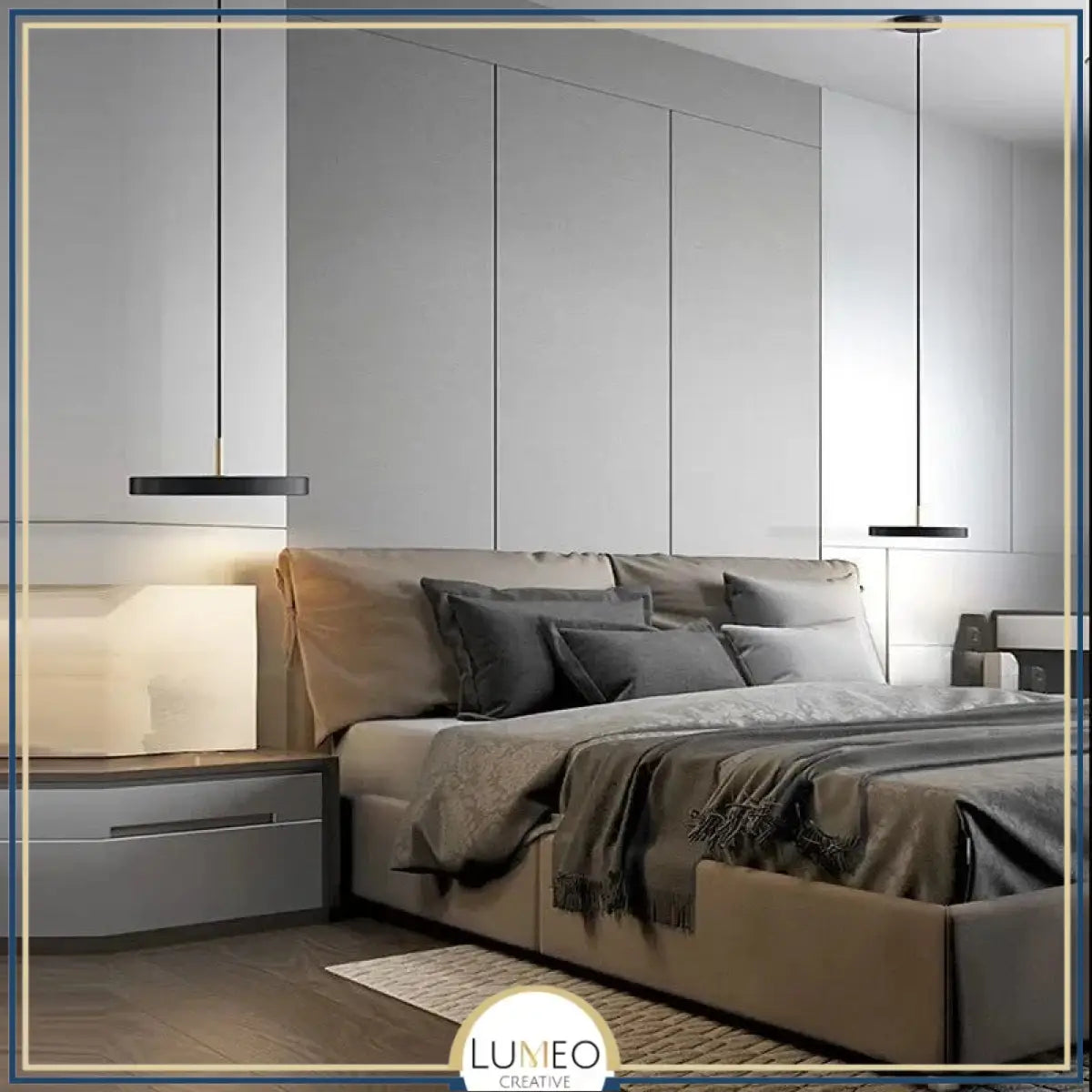 Suspension ronde minimaliste au style nordique | Luminaire suspendu à LED