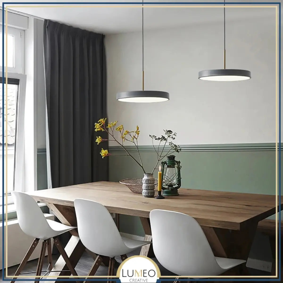 Suspension ronde minimaliste au style nordique | Luminaire suspendu à LED