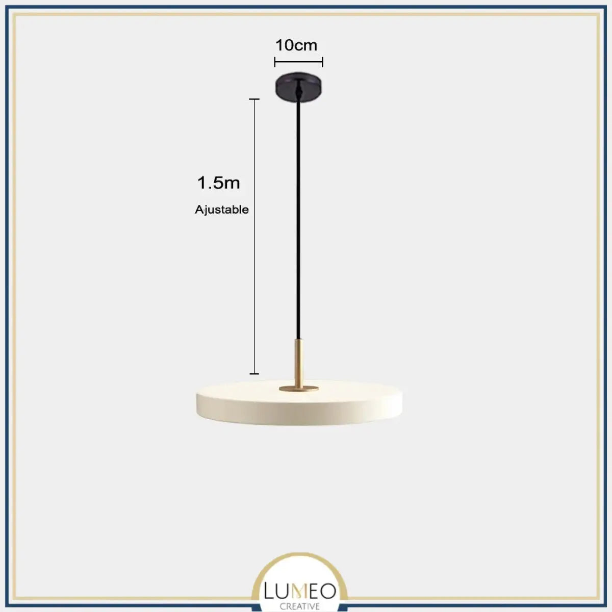 Suspension ronde minimaliste au style nordique | Luminaire suspendu à LED 23cm / Blanc / Blanc froid