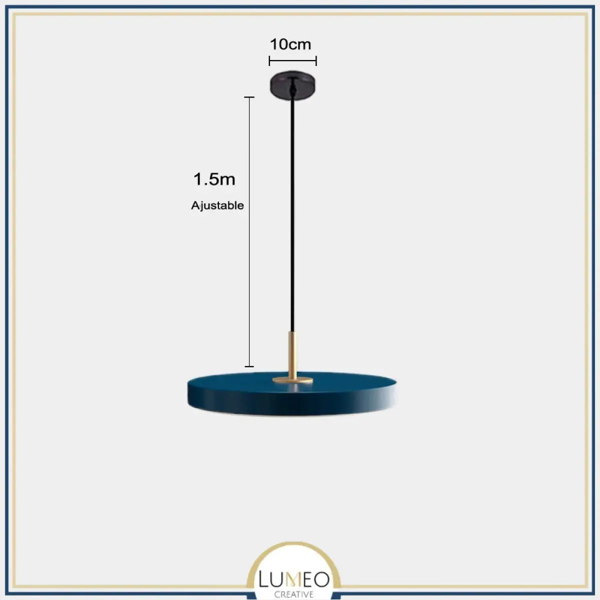 Suspension ronde minimaliste au style nordique | Luminaire suspendu à LED 23cm / Bleu / Blanc froid