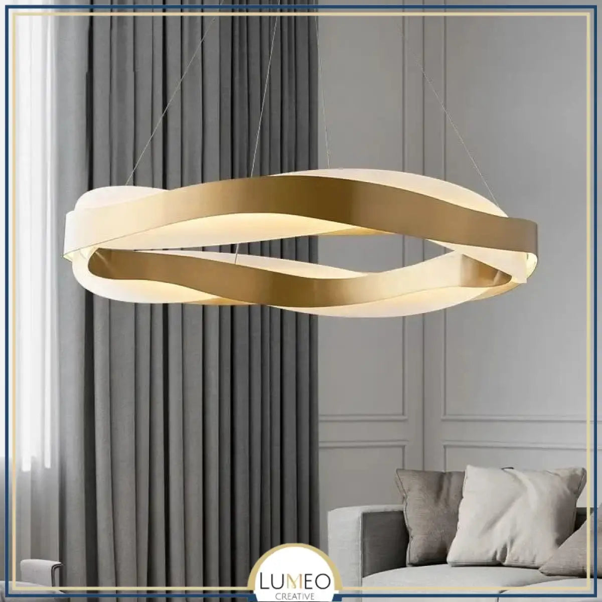 Suspension ruban LED torsadé | Fluidité sculpturale & lumière design