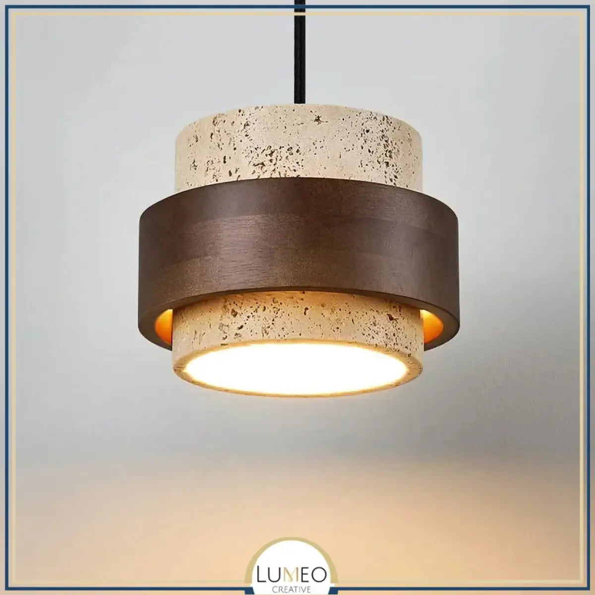 Suspension SATURNE en pierre naturelle et bois | Style scandinave