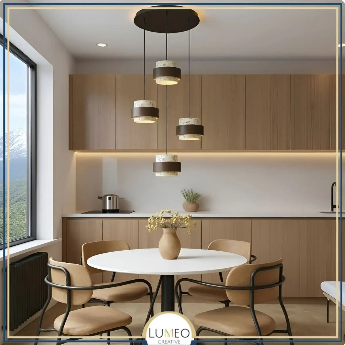 lustre cuisine bois moderne