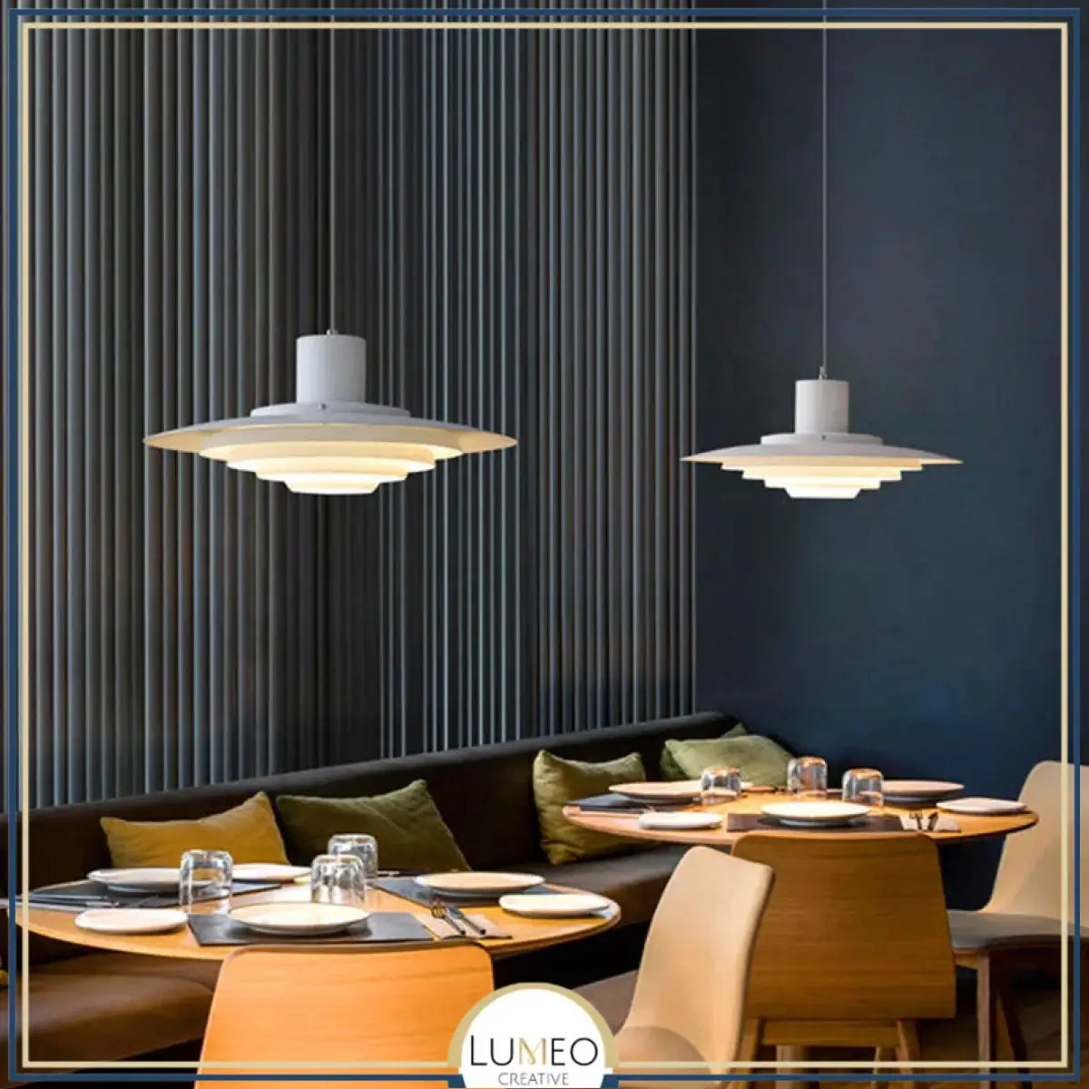 Suspension soucoupe style scandinave | Finition blanche ou argentée