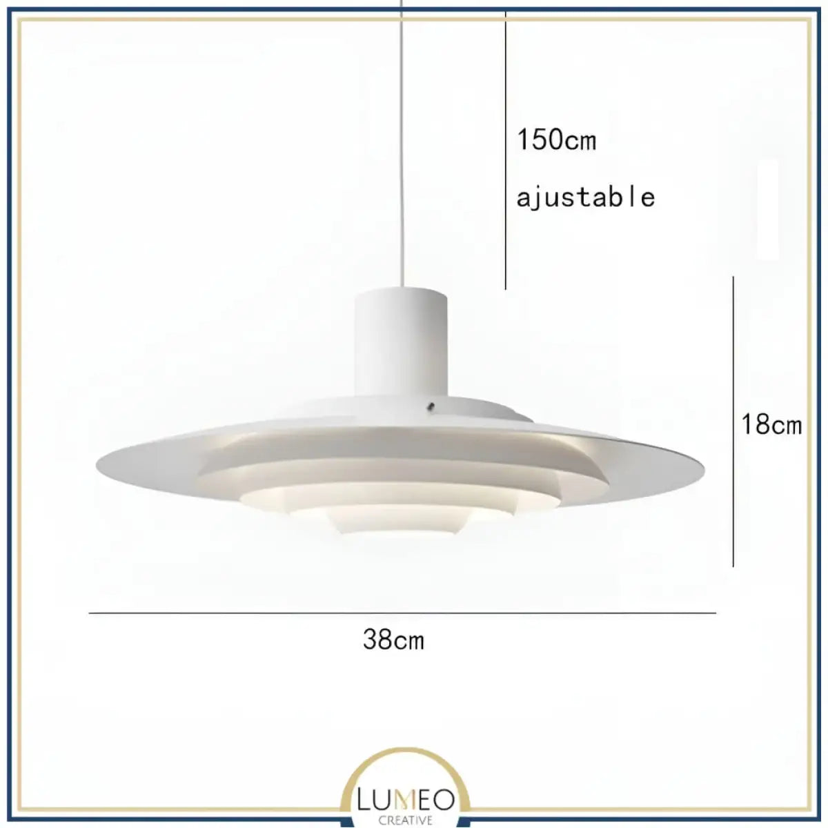 Suspension soucoupe style scandinave | Finition blanche ou argentée