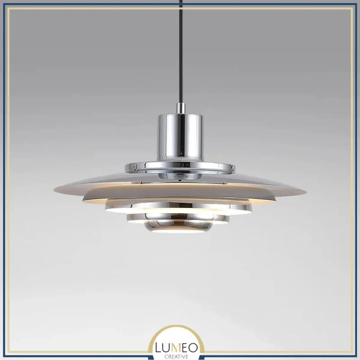 Suspension soucoupe style scandinave | Finition blanche ou argentée 38 cm / Gris / Blanc froid