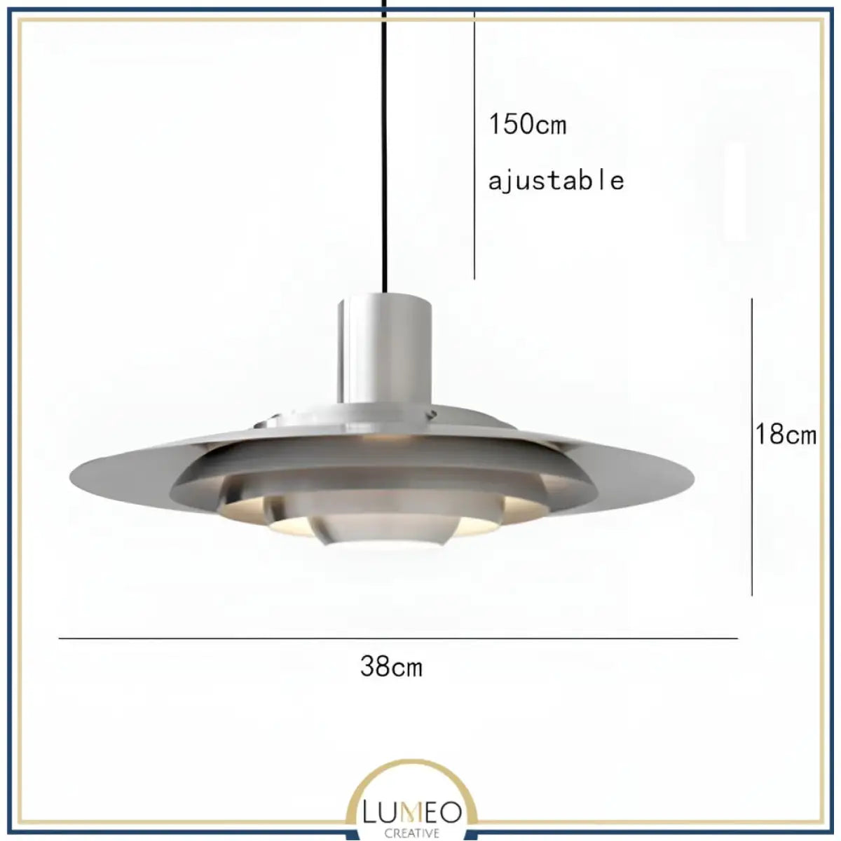 Suspension soucoupe style scandinave | Finition blanche ou argentée