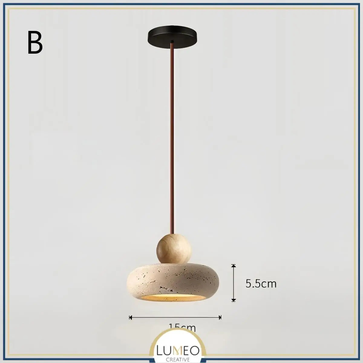 Suspension STONE en pierre naturelle et bois | Style scandinave