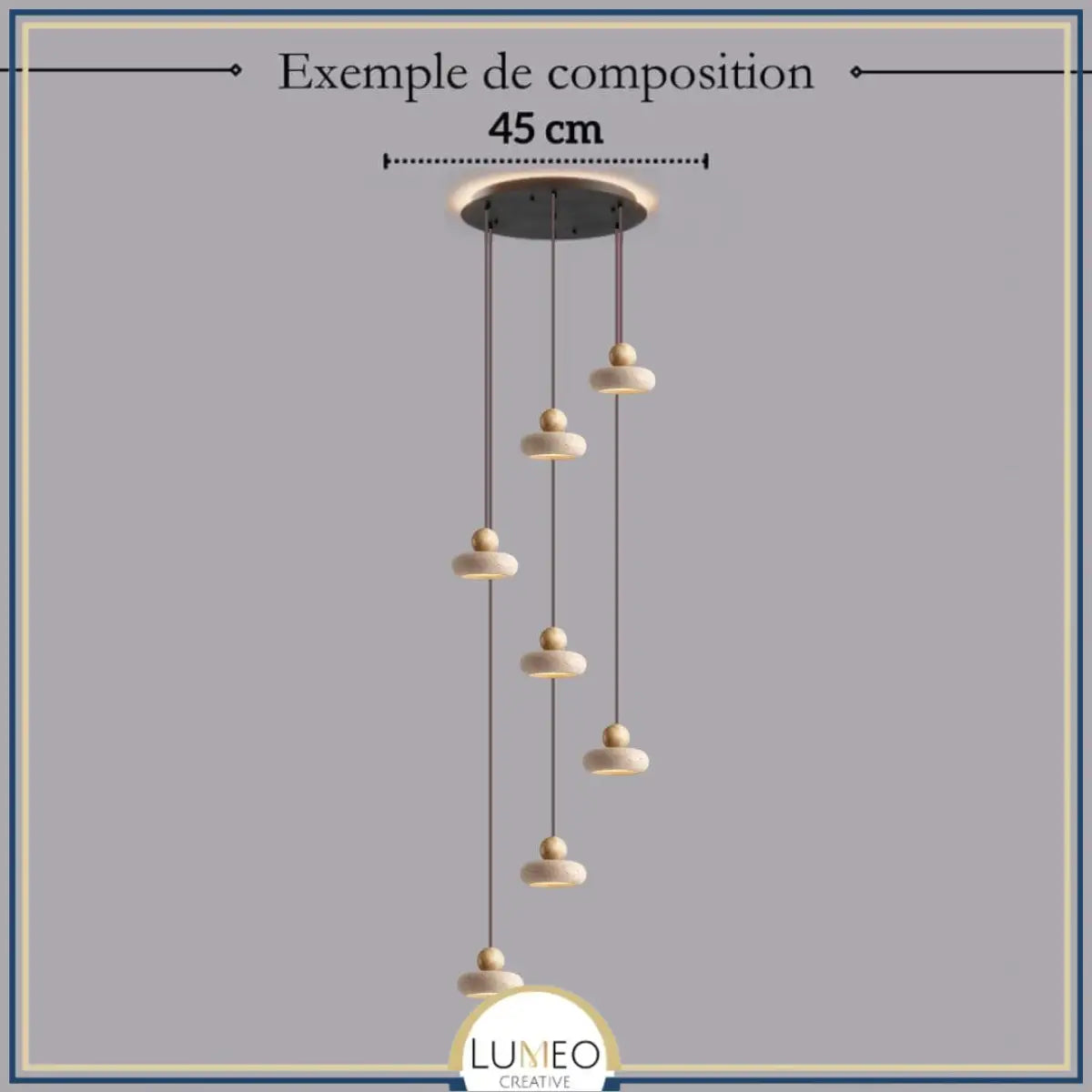 Suspension STONE en pierre naturelle et bois | Style scandinave