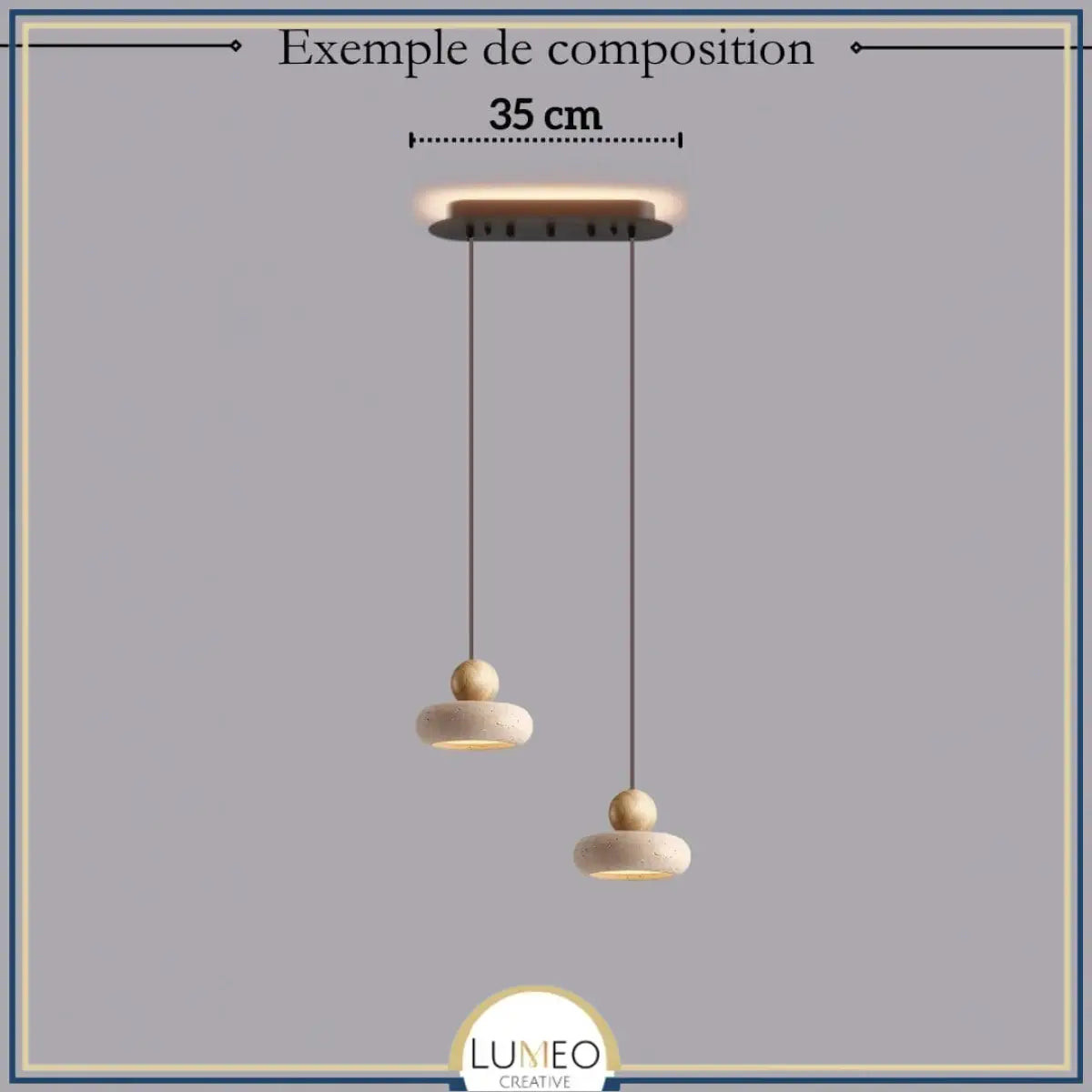 Suspension STONE en pierre naturelle et bois | Style scandinave