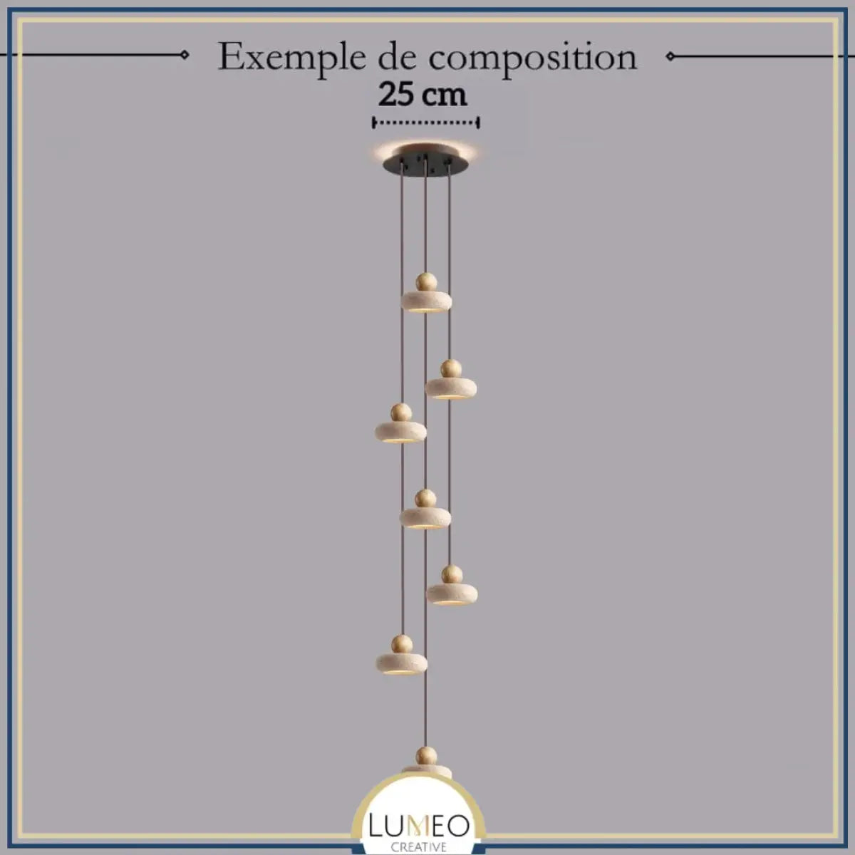 Suspension STONE en pierre naturelle et bois | Style scandinave