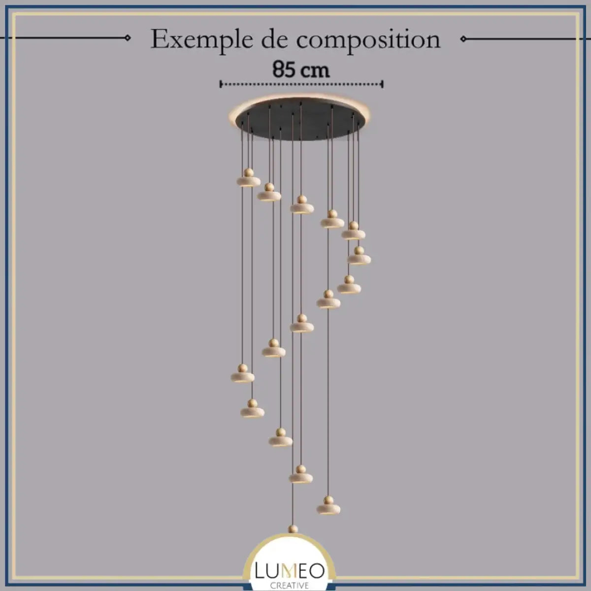 Suspension STONE en pierre naturelle et bois | Style scandinave