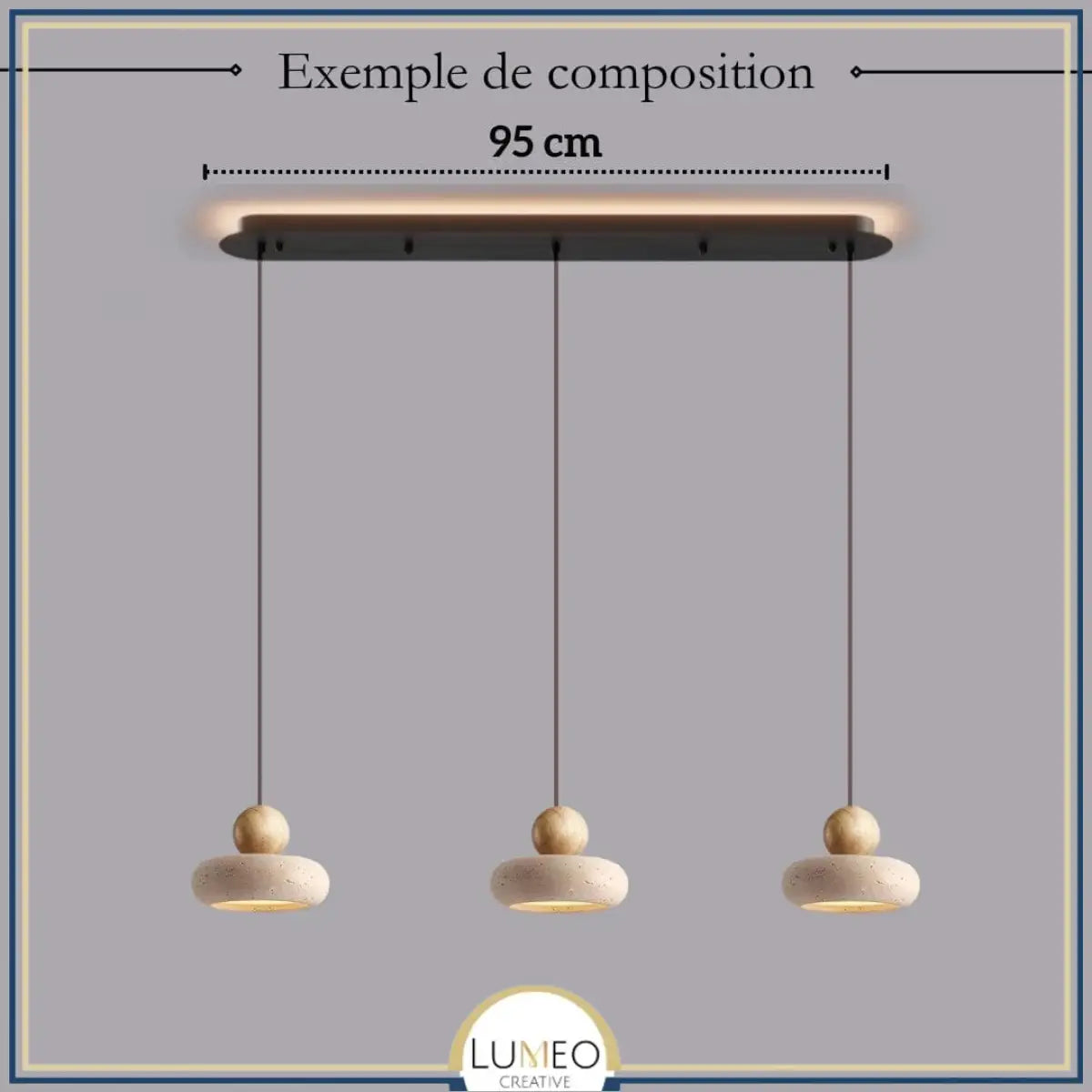 Suspension STONE en pierre naturelle et bois | Style scandinave