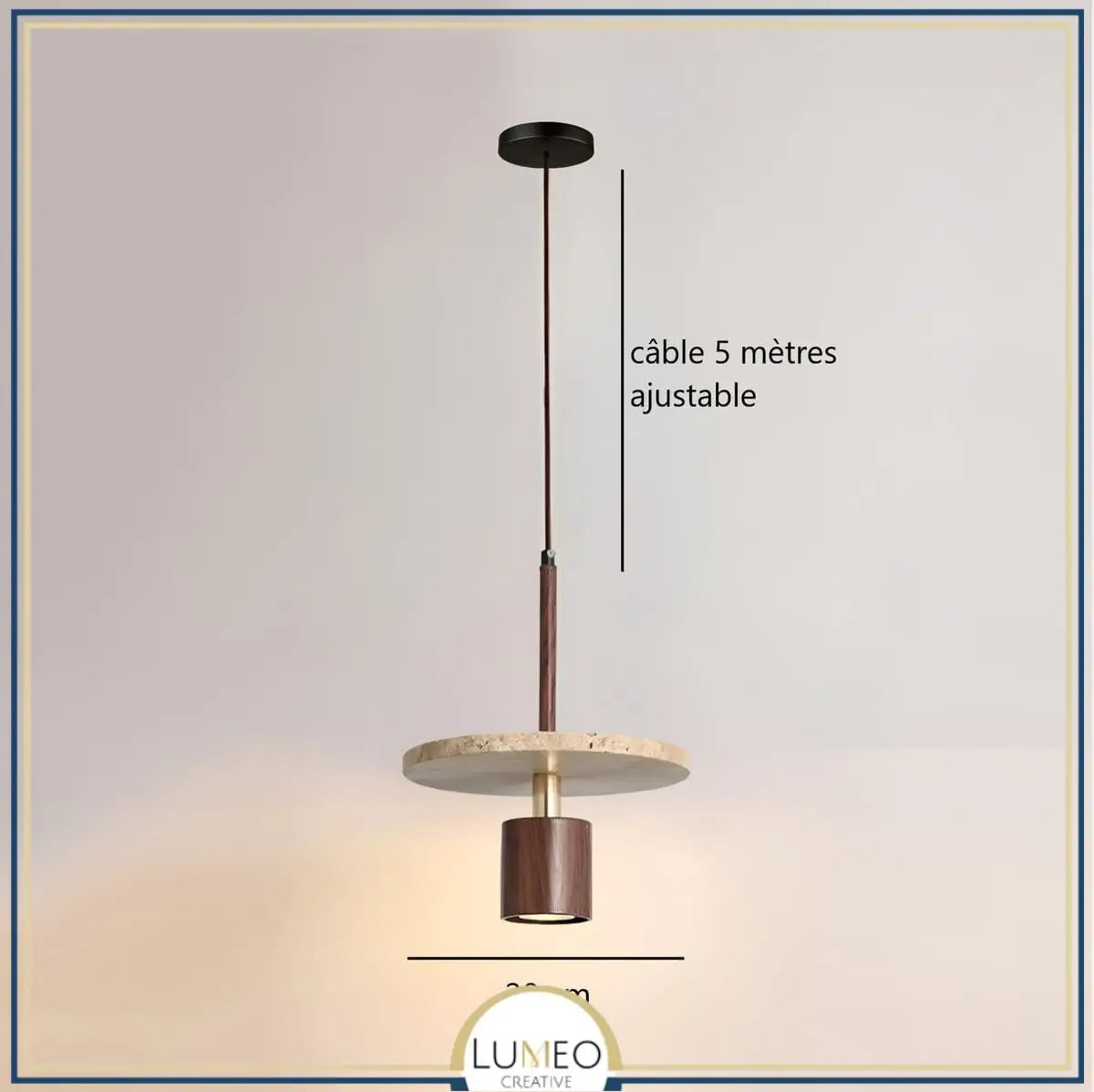 Suspension TERRALIS | Design pierre naturelle et bois