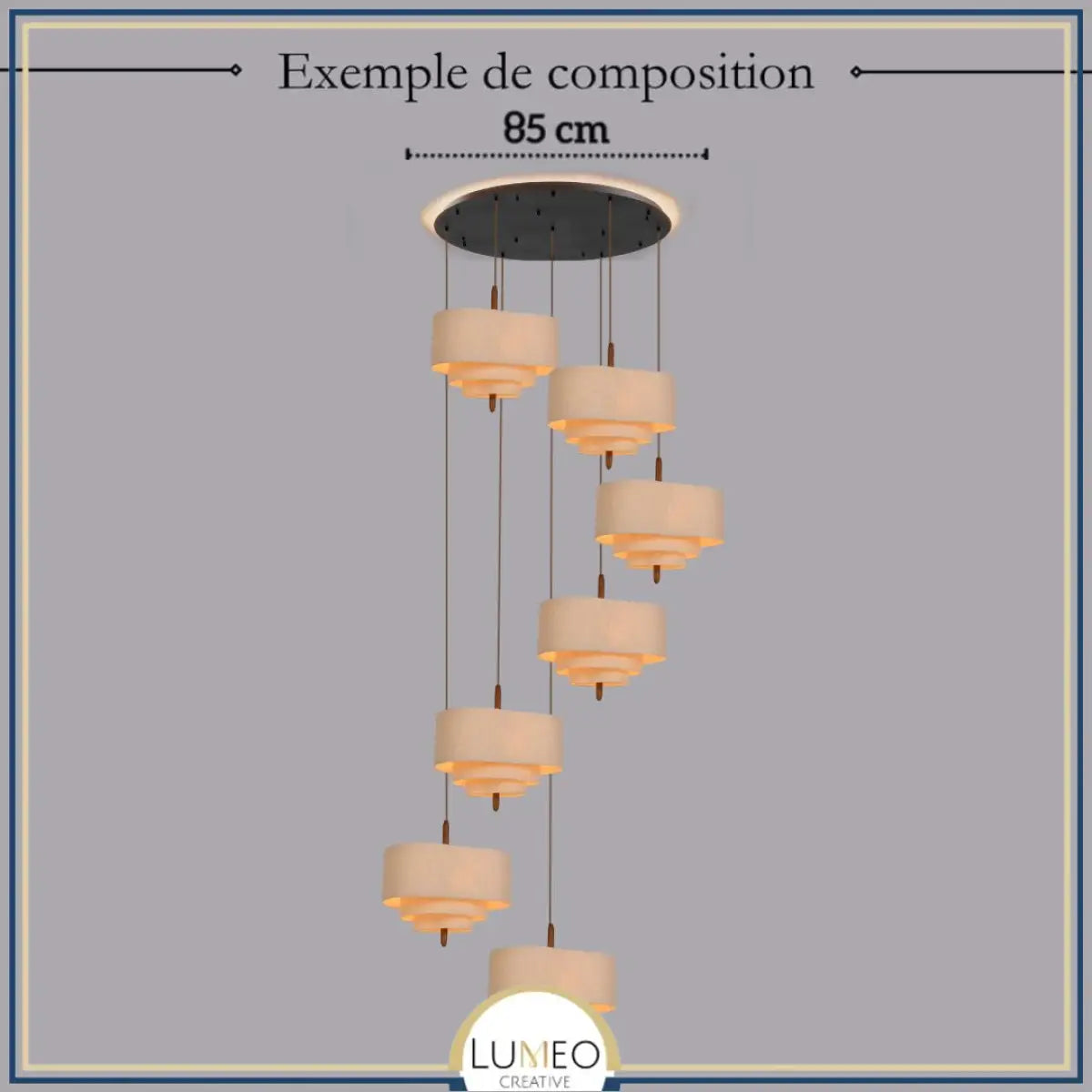 Suspension tissu spirale et bois | Élégance contemporaine