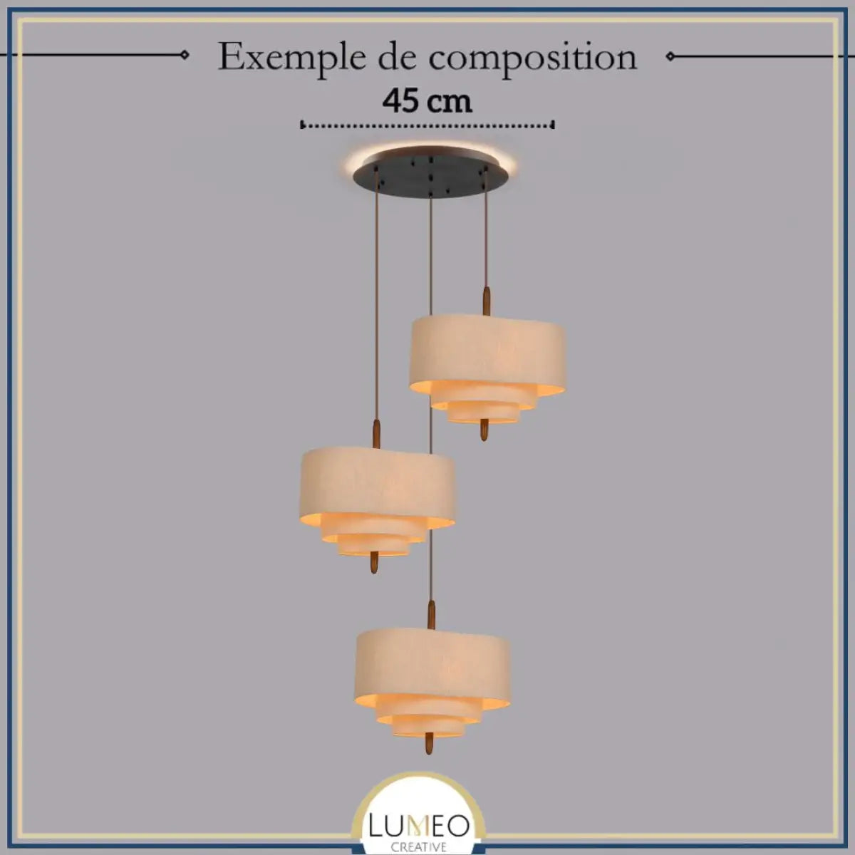 Suspension tissu spirale et bois | Élégance contemporaine