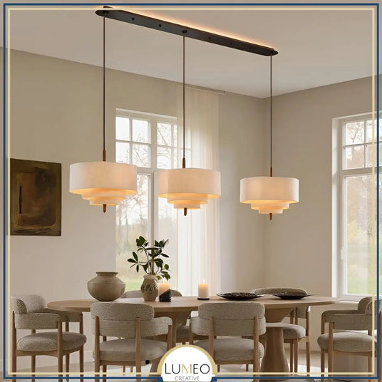 Suspension tissu spirale et bois | Élégance contemporaine