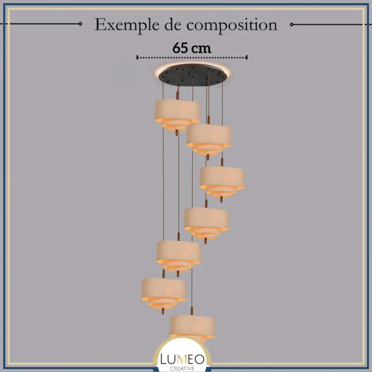 Suspension tissu spirale et bois | Élégance contemporaine