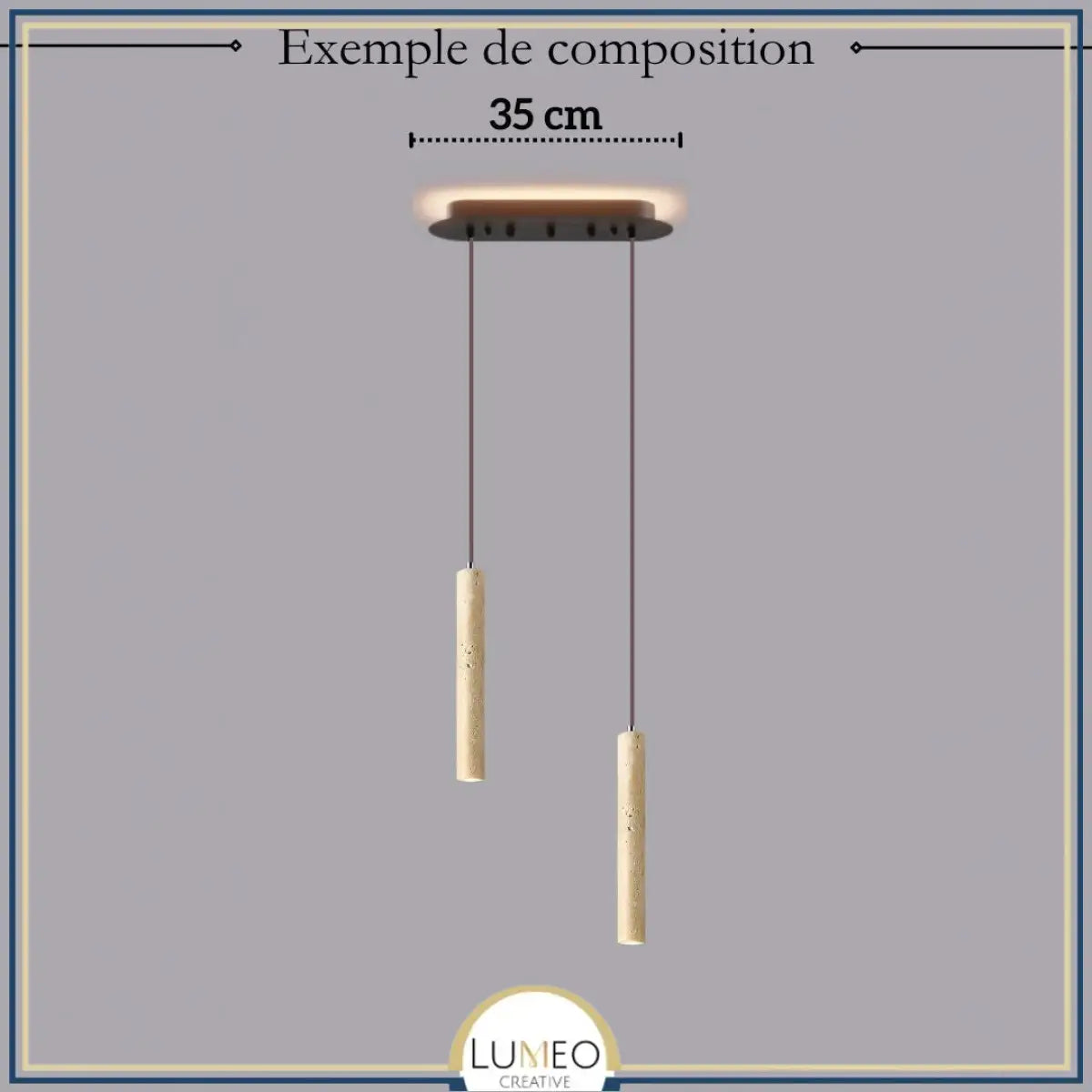Suspension tube cylindrique en pierre naturelle