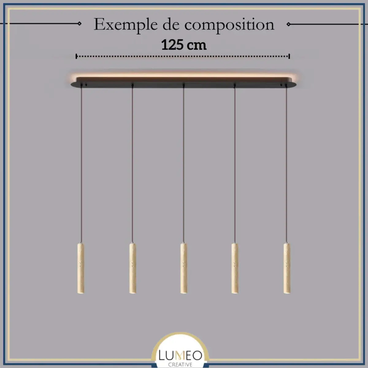 Suspension tube cylindrique en pierre naturelle
