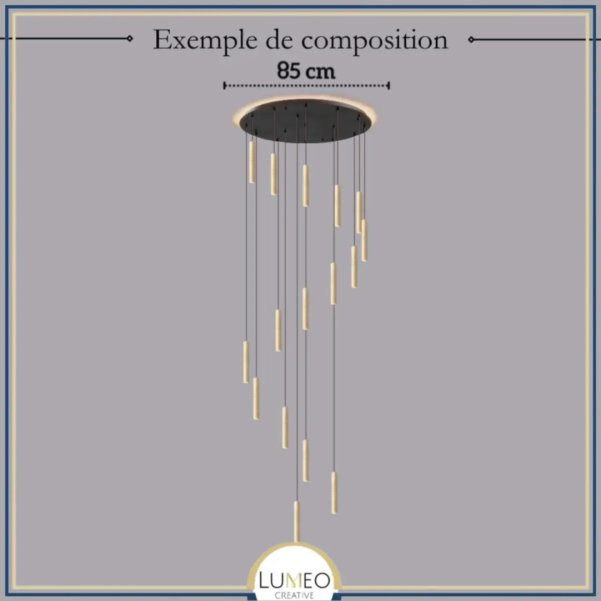 Suspension tube cylindrique en pierre naturelle