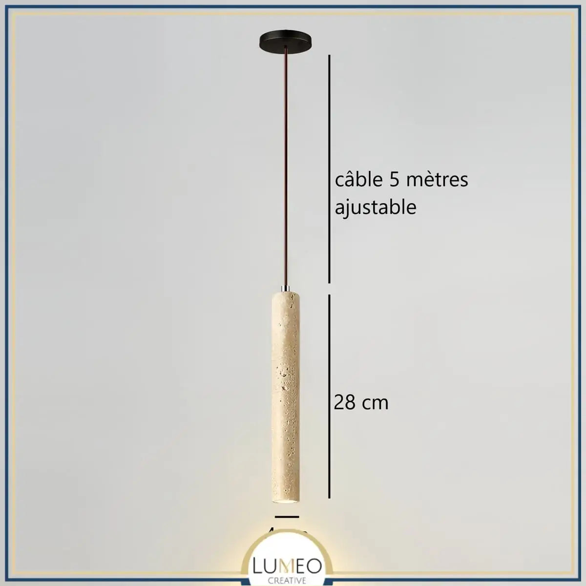 Suspension tube cylindrique en pierre naturelle