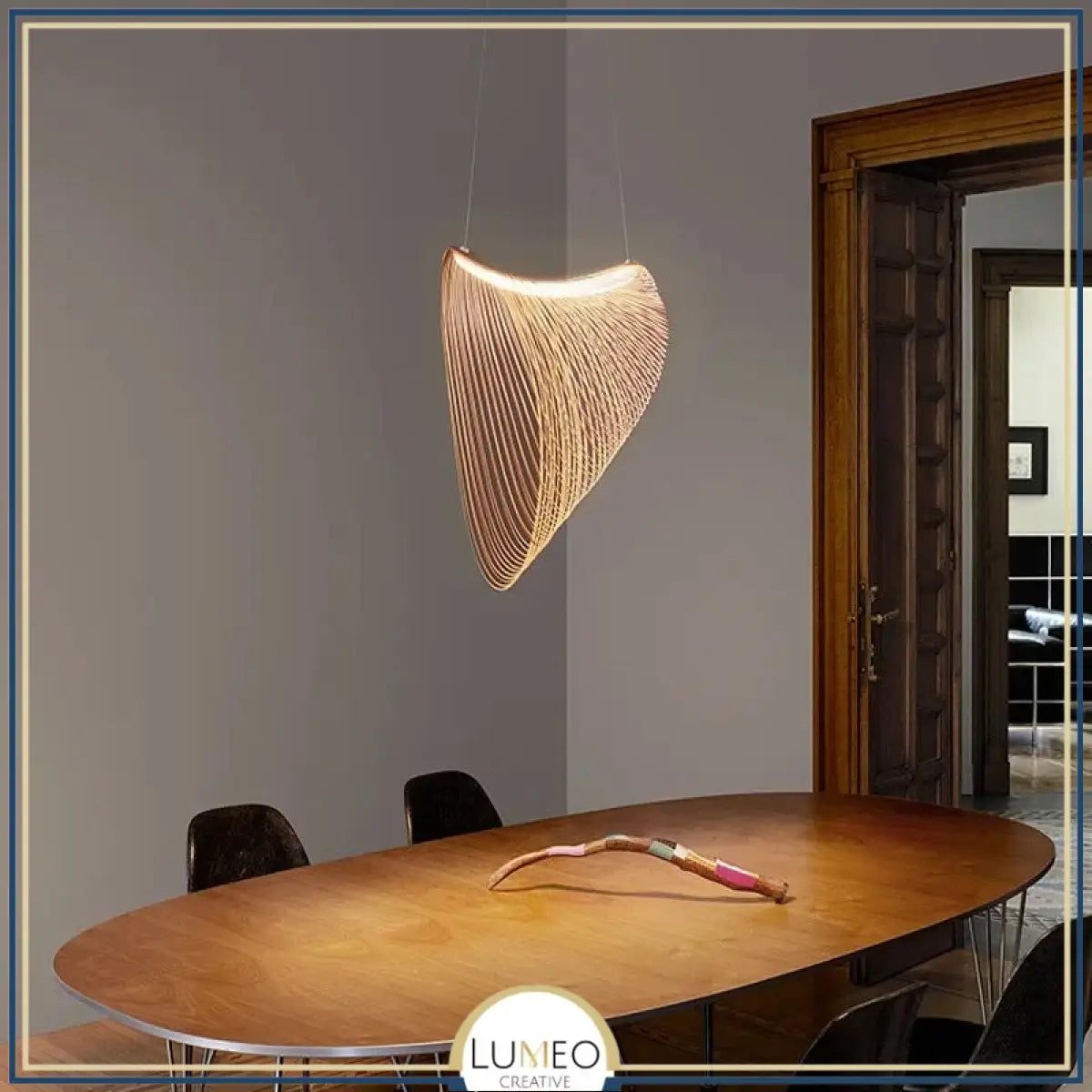 Suspension voile sculpturale en bois