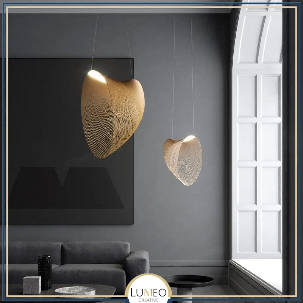 Suspension voile sculpturale en bois